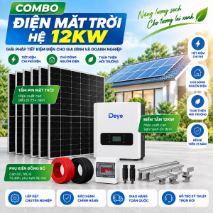 Gói Hệ Thống Điện Mặt Trời 12 KWP (Lưu trữ 16 KWH) – Giảm 4tr-5tr